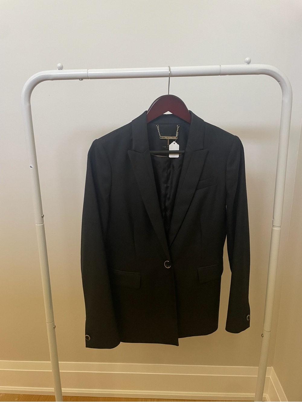 Ted Baker Black Single-Button Men's Blazer with Notch Lapel